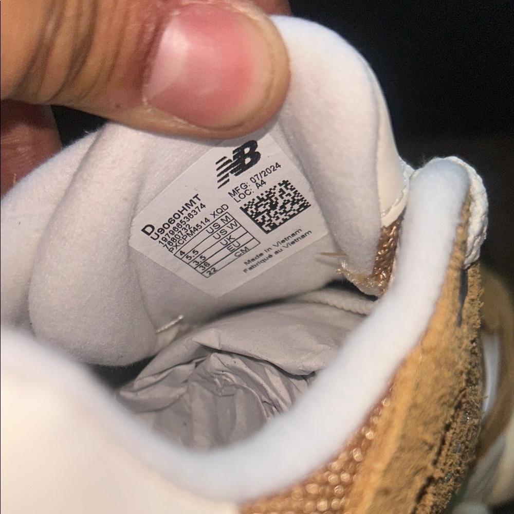New Balance- Chunky Beige and White Fashion Sneakers - Picture 6 of 7